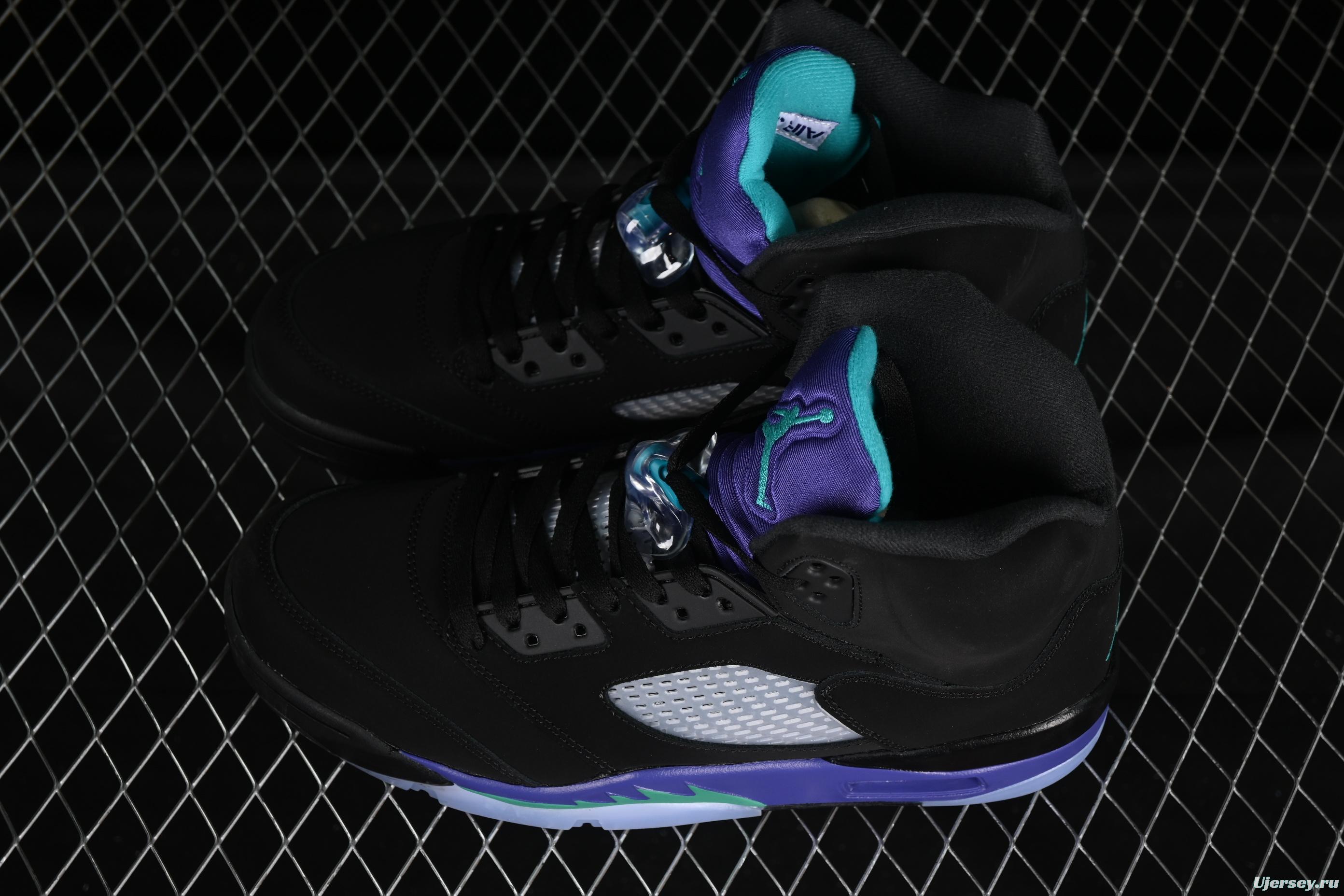 Nike Air Jordan 5 Retro Basketball Shoes - Black Grape - 136027-007