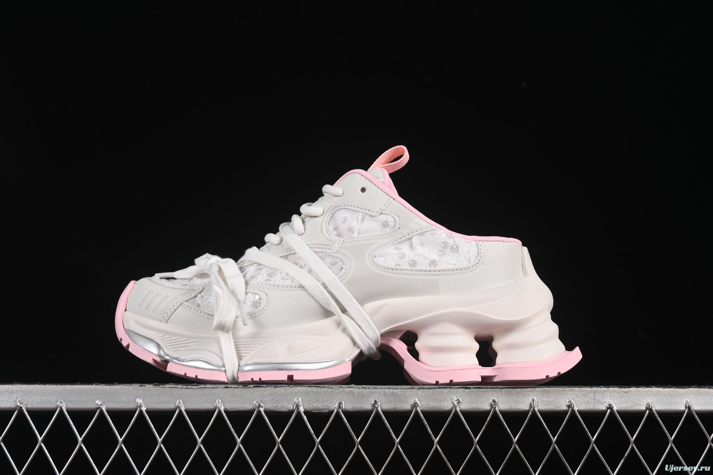 GG-CC Star Same Style Lace-Up Hollow Out Chunky Sneakers with 5cm Height Increase - G25U9910 Pink