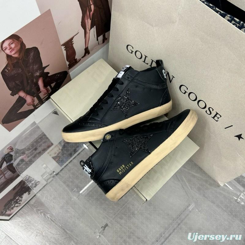 2024 Unisex GGDB Black Leather High Top Sneakers MJ00300