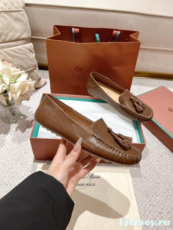 2025 Women Le Parmentier Brown Leather Loafer Tassel LY00291