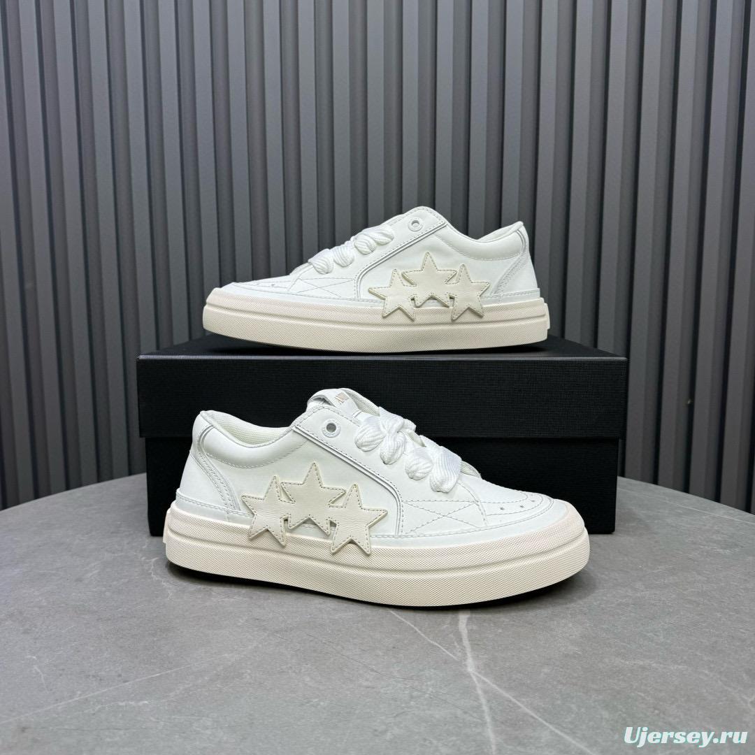 2024 Unisex Amiri White Leather Sneakers MJ00300