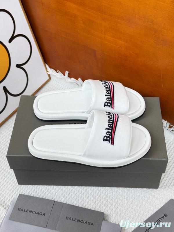 2025 Slippers Balenciaga White Fabric Slippers