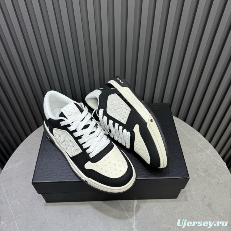 2025 Unisex Amiri Black White Leather Sneakers MJ00360