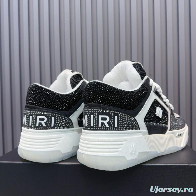 2024 Unisex Amiri Black White Mesh Leather Sneakers MJ00410