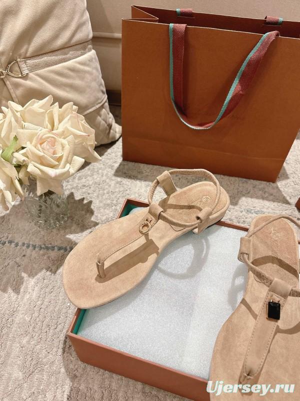 2025 Women LP Beige Suede Sandals LY00350