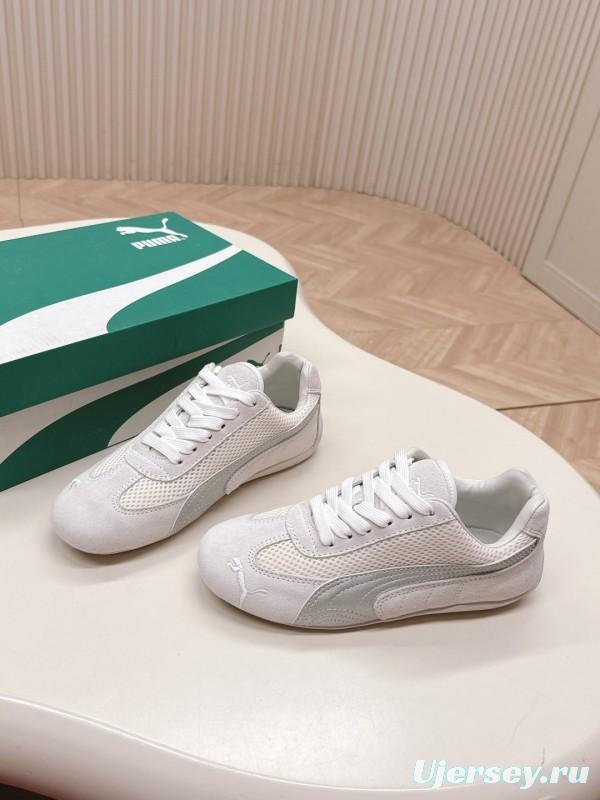 2025 Women Puma White Suede Mesh Casual Sneakers LY00280