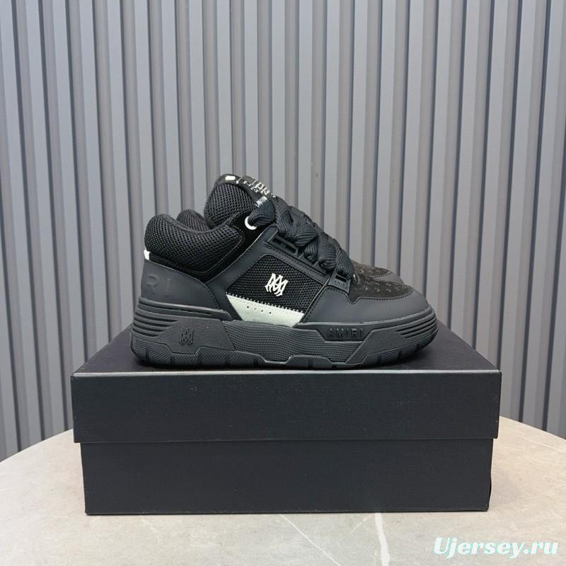 2024 Men Amiri Black Mesh Leather Sneakers MJ00360