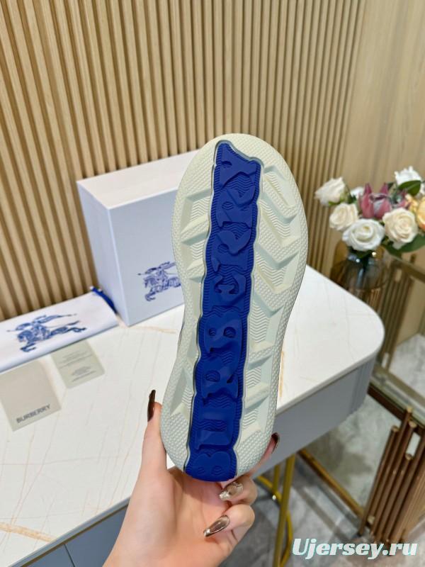 2024 Men Burberry Beige Black Cotton Casual Shoes MJ00320