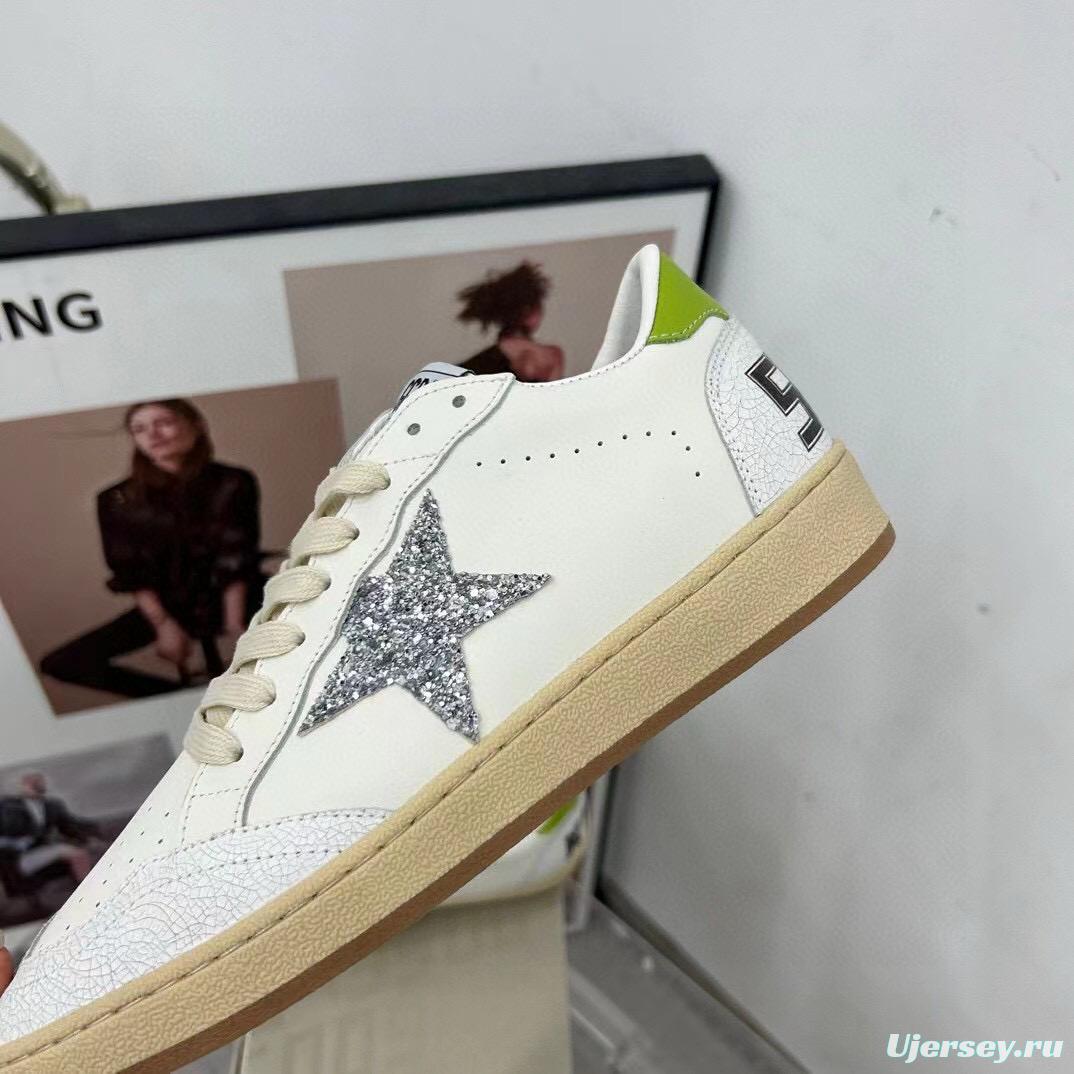 2024 Unisex GGDB White Silver Glitter Leather Sneakers MJ00260