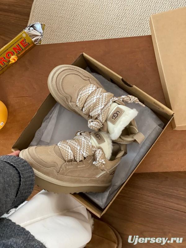 2024 Women UGG Beige Suede Textile Casual Shoes MJ00290