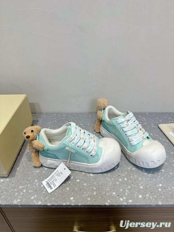 2025 Women 13DE MARZO Light Blue White Canvas Leather Casual Shoe KFY00280