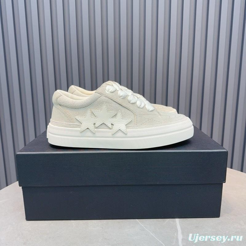 2024 Unisex Amiri White Leather Sneakers MJ00300