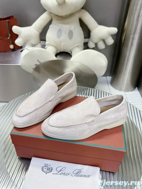 2024 Unisex Le Parmentier White Suede Loafers MJ00270