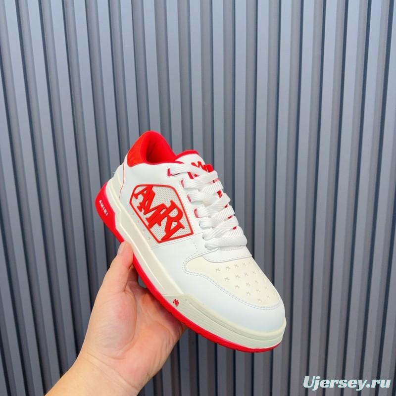2025 Unisex Amiri White Red Leather Sneakers MJ00360