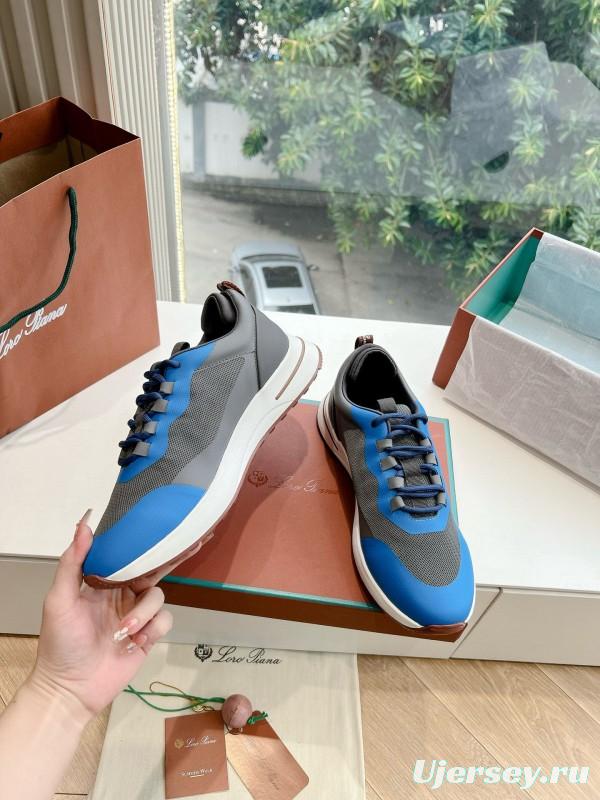 2024 Unisex Le Parmentier Blue Grey Knit Casual Sneakers Top Version MJ00340