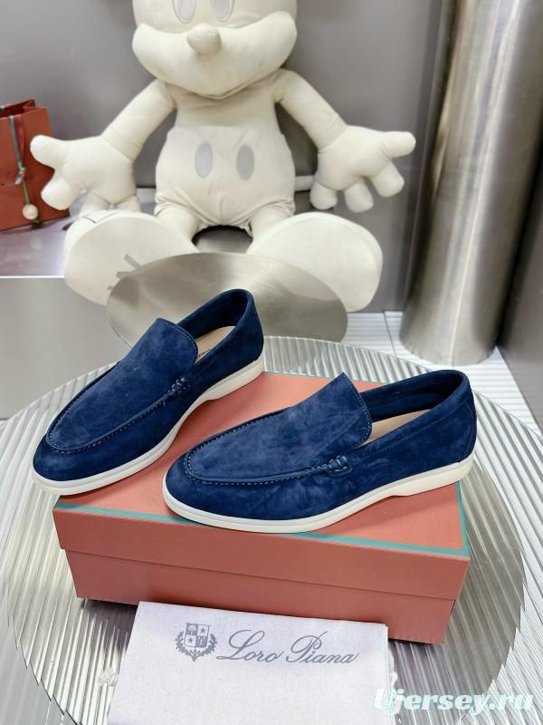 2024 Unisex Le Parmentier Blue Suede Loafers MJ00270