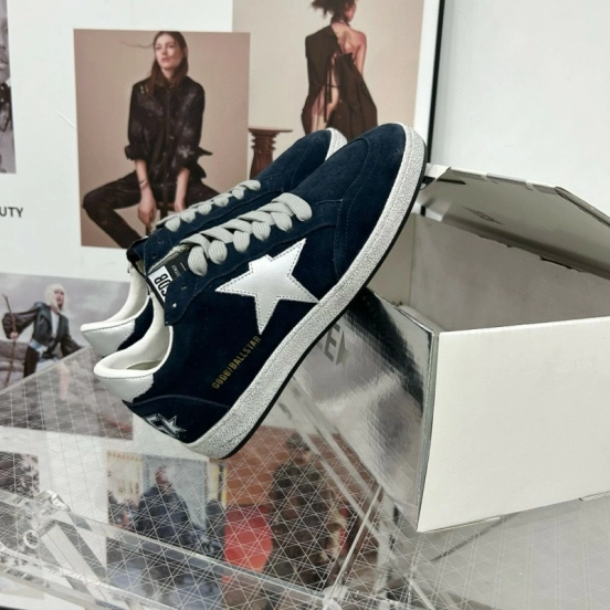 2024 Unisex GGDB Navy White Suede Leather Low-Top Sneakers MJ00260