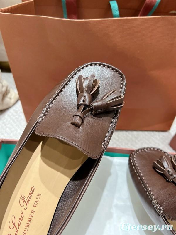 2025 Women LP Brown Leather Loafer Tassel LY00291