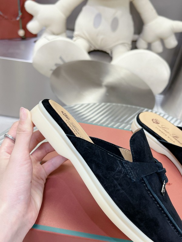 2024 Slippers LP Black Suede Loafers