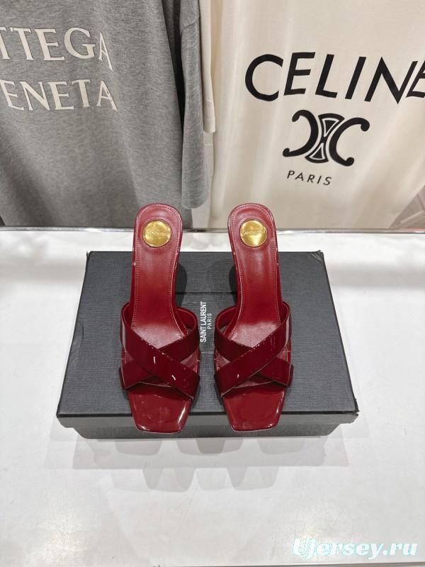 2025/Women Yves Saint Laurent Red Patent Leather Elegant High Heel Sandals LY00360(F)