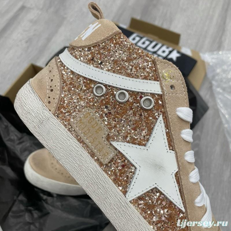 2024 Unisex GGDB Beige White Leather Suede High Top Sneakers MJ00300