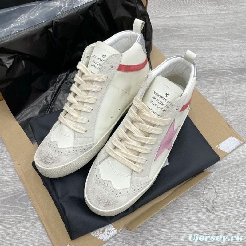 2024 Unisex GGDB White Pink Red Leather Suede High Top Sneakers MJ00300