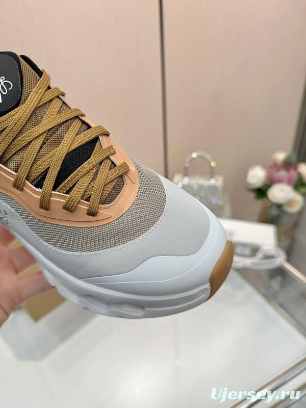 2025 Women Loewe Beige White Mesh Sneakers