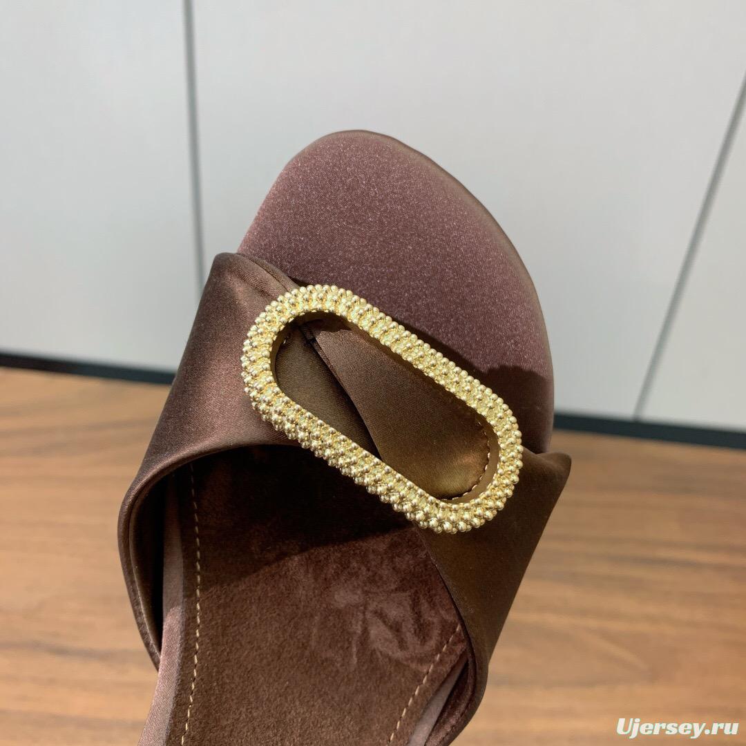 2025 Women Le Parmentier Brown Leather Sandals KFY00280