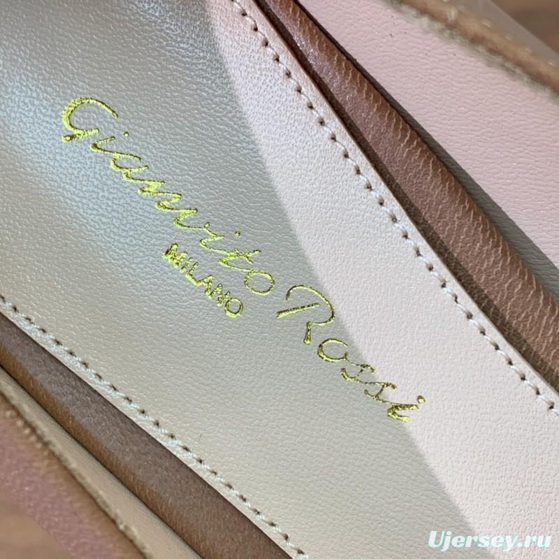 2025 Women Gianvito Rossi Pink Leather Buckle Pumps KFY00300