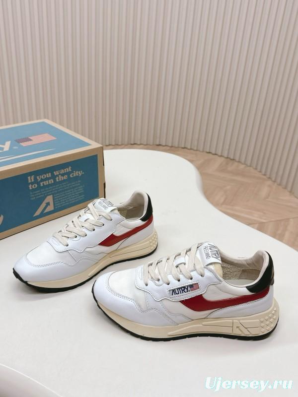2024 Women Autry White Red Black Leather Mesh Sneakers MJ00330