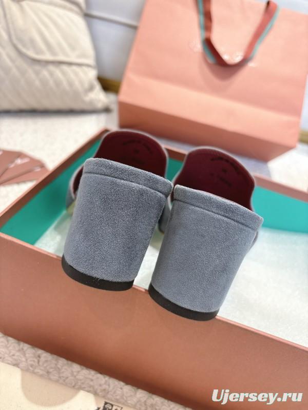 2025 Women LP Blue Suede Sandals