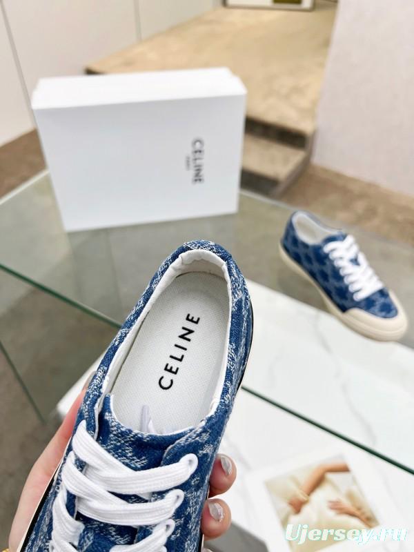 2025 Women Celine Blue Canvas Sneakers LY00210