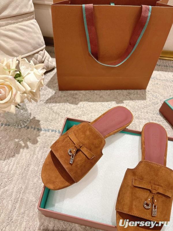 2025 LP Brown Suede Slippers