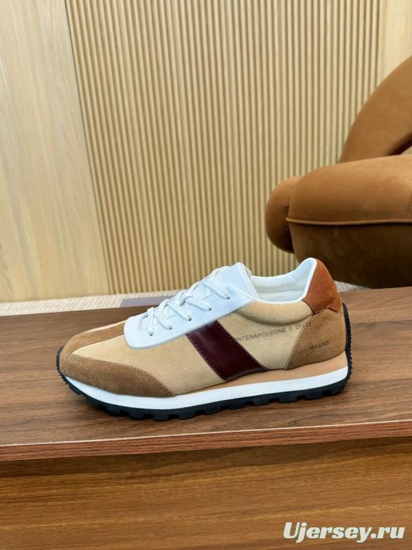 2025 Men HOGAN Beige White Burgundy Suede Leather Sneakers
