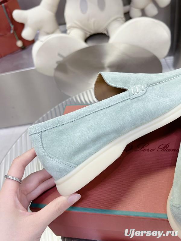 2025 Men LP Light Green Suede Loafers