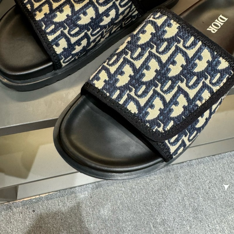 2024 Dior Black Canvas Slippers MJ00180