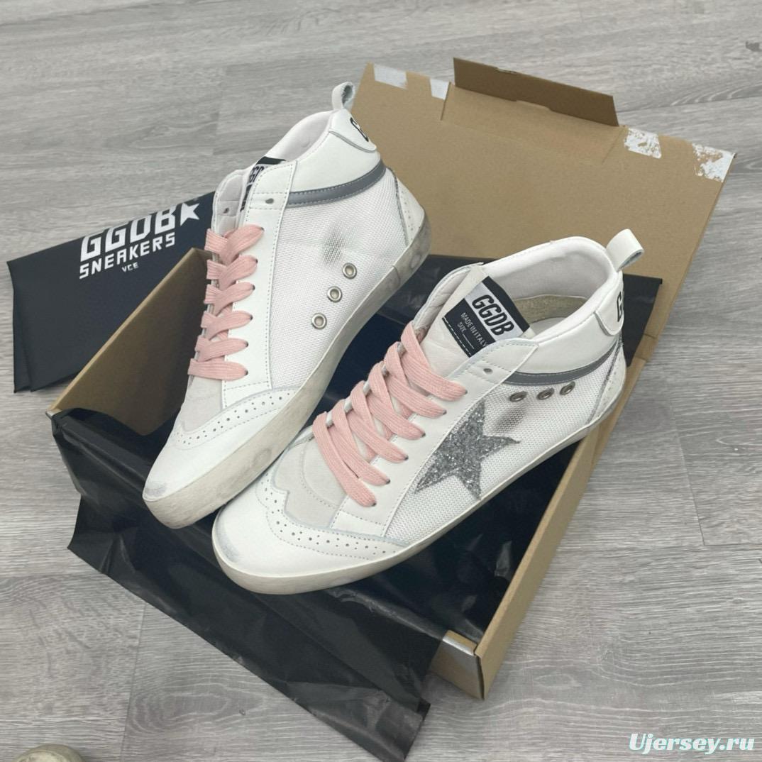 2024 Unisex GGDB White Pink Grey Leather Mesh High Top Sneakers MJ00300