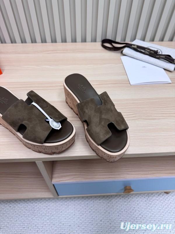 2025 Slippers Hermès Brown Suede Slippers