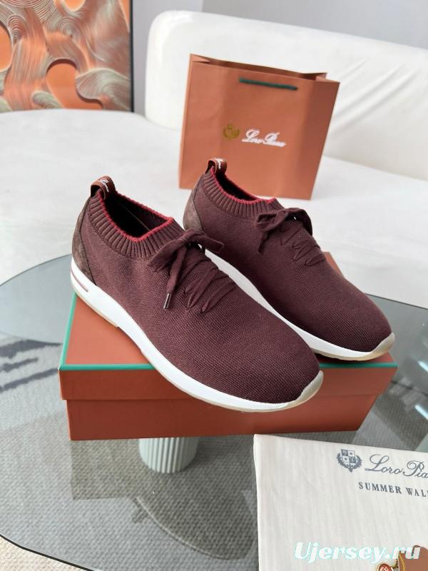 2024 Men LP Burgundy Wool Knit Sneakers MJ00330