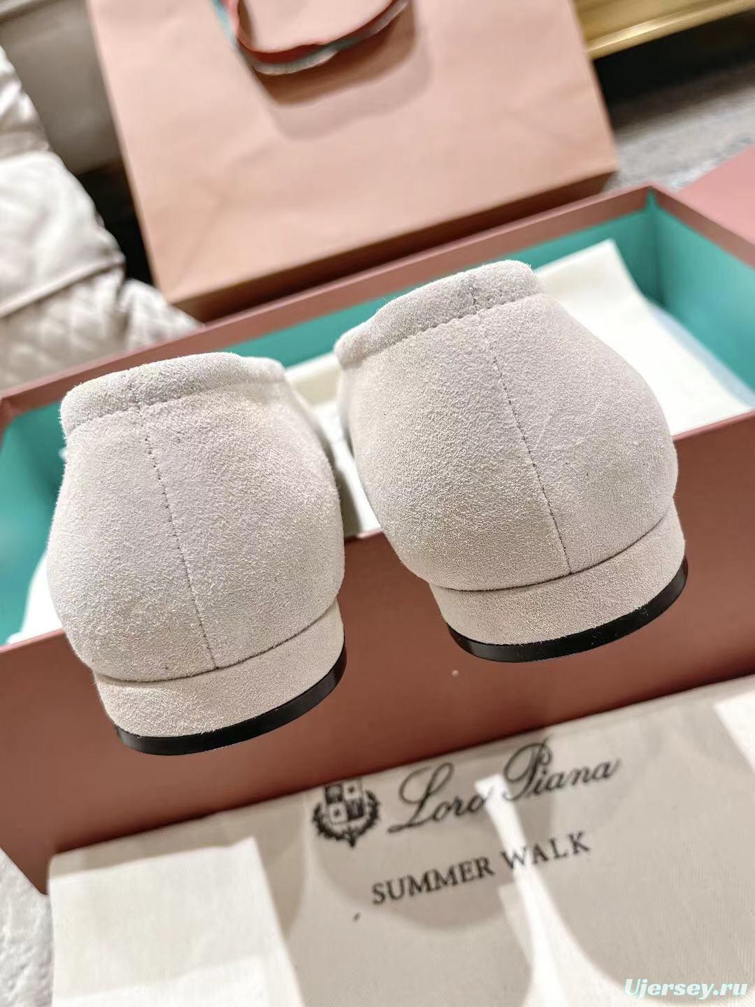 2025 Women LP Beige Suede Ballet Flats LY00320