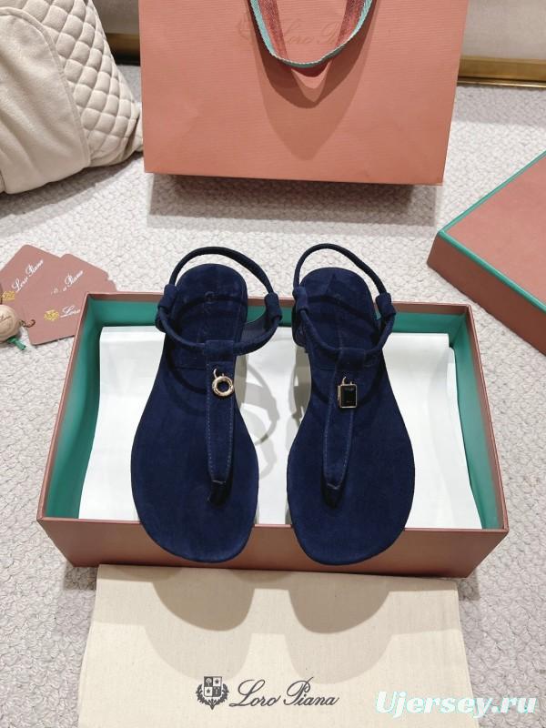 2025 Women LP Navy Suede Sandals LY00000