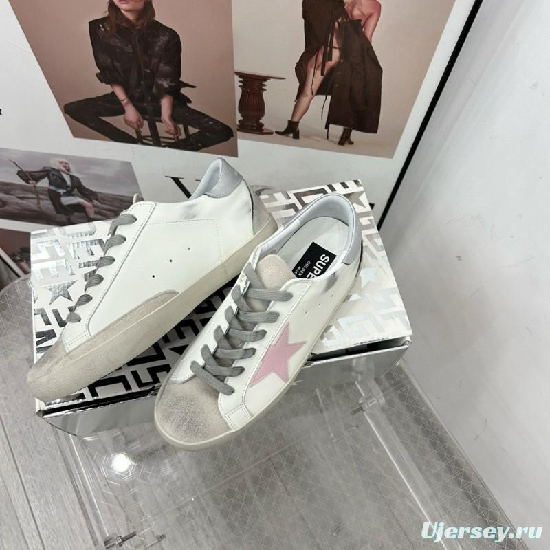 2025 Women GGDB White Pink Leather Sneakers