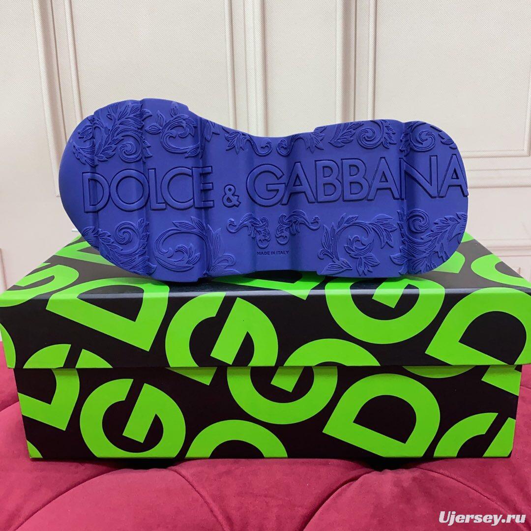 2025 Unisex Dolce & Gabbana White Blue Denim Leather Sneakers LY00330(F)/LY00340(M)