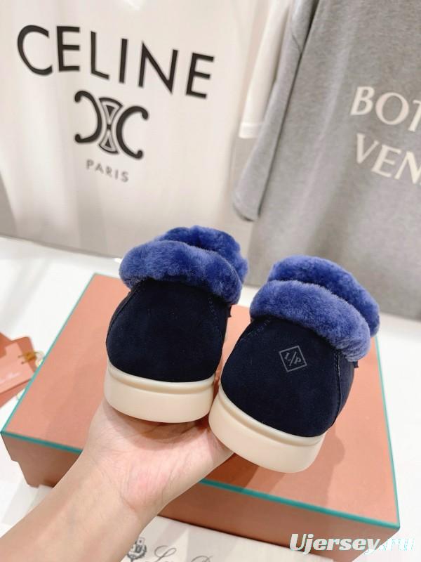 2024 Women LP Blue Suede Shearling Loafers MJ00300