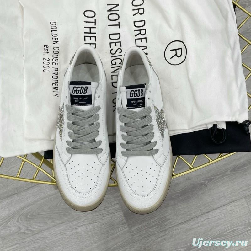 2024 Unisex GGDB White Silver Leather Low Top Sneakers MJ00260