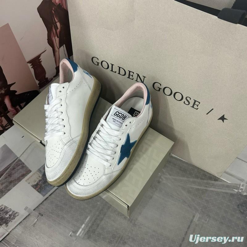 2024 Unisex GGDB White Blue Leather Low Top Sneakers MJ00260