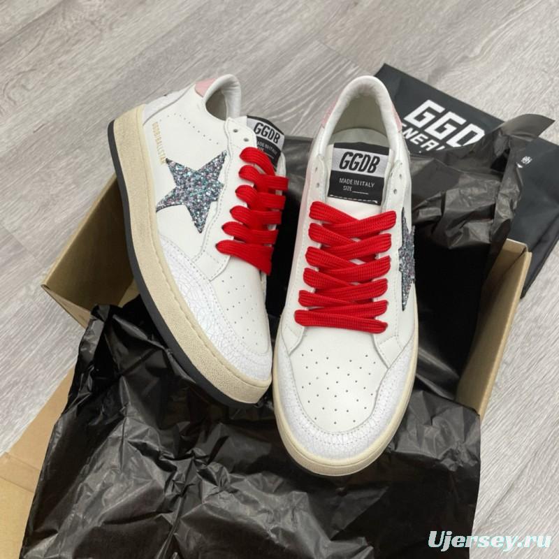 2024 Unisex GGDB White Red Leather Low-Top Sneakers MJ00260