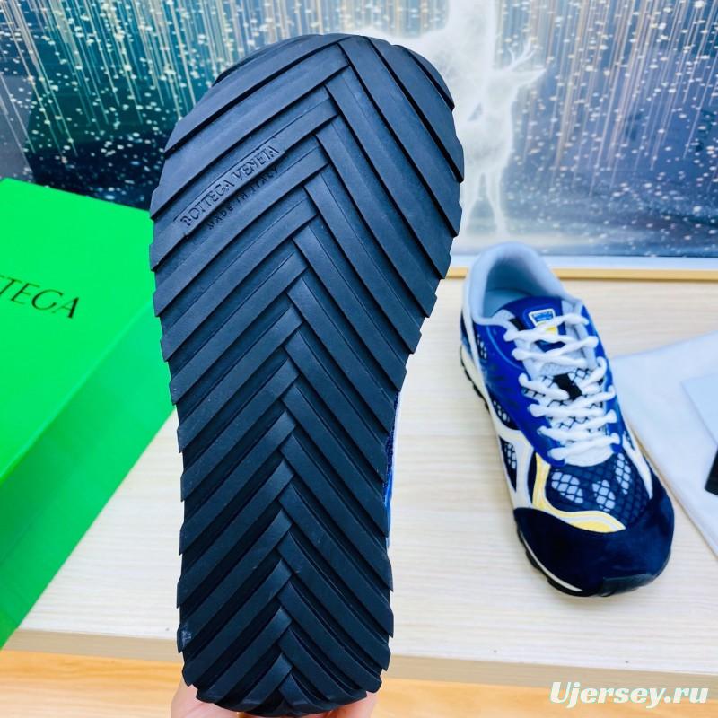 2025 Unisex Bottega Veneta Blue Yellow Black Mesh Sneakers LY00310