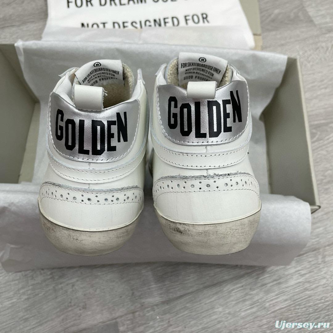 2024 Women GGDB White Black Leather Mid Star High Top Sneakers MJ00300