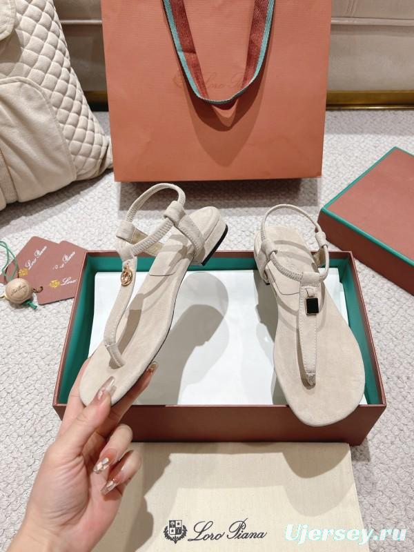 2025 Women LP Beige Suede Sandals LY00360